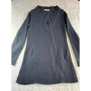 Cabi Black Knit V-Neck‎ Sweater Dress Size M